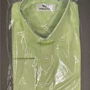 Men's Light Green Dress Shirt with French Cuffs 100% Egyptian Cotton